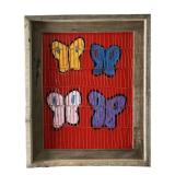 HUNT SLONEM UNTITLED RED BUTTERFLIES OIL ON CANVAS