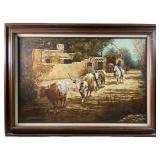 REMNANTS OF THE HERD SIGNED OIL PAINTING ON CANVAS