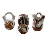 (4) ARTIST SIGNED JEMEZ AND ACOMA POTTERY