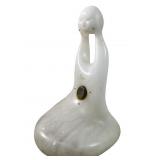 CARVED ALABASTER NATIVE AMERICAN SCULPTURE