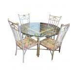 Glass Top Kitchen /Dining Table with 4 Chairs