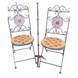 Iron Bistro Set with Mosaic Detail, 3 Pieces