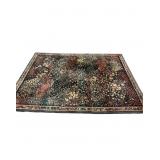 Hand-Knotted Wool Floral Rug with Dense Pattern