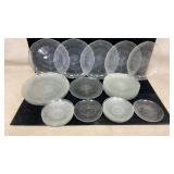 Leaf-Patterned Clear Glass Dinnerware