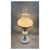 vintage milk glass  hobnail milk glass lamp