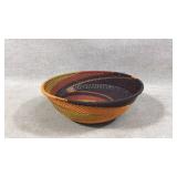 Meticulously handwoven Zulu telephone wire basket