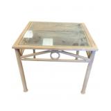 Aluminum Glass Top Patio Side Table