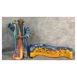 Signed Bezalel Artist Rabbi Figurine, Handmade