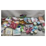 Large group of disposable party supplies and