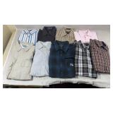 Mens Designer Button Down Dress Shirts Large