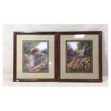 Framed Paintings by Joan Cole of Garden Scenes