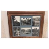 Vintage Framed Black and White Collage of Glacier