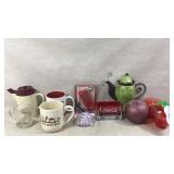 Mugs, Coca Cola napkin holder and more