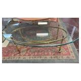 Glass Top Hollywood Regency Coffee Table