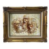 R. AUSTIN "MONTAGE OLD MEN" OIL ON CANVAS