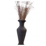 Wicker Weaved Vase with Dried Foliage