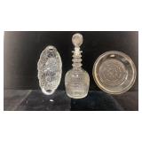 Glassware Including Decanter and Dishes