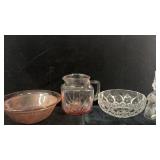 Vintage Violetta Leas Crystal Bell, Federal Pink