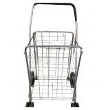 Foldable Metal Wire Shopping Cart With Wheels