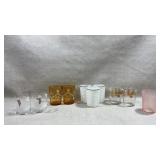vintage Bohemian or Czech amber glass tumblers