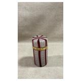 Antique Red Murano Glass Box Swirlled White