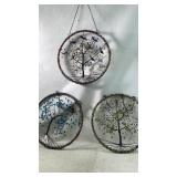 Three Colorful Beaded Wire Tree Hangings