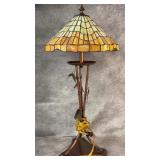 Bamboo Base Tiffany-Style Side Table Lamp