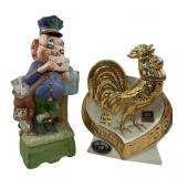(2) Mr. Mailman Musical Decanter & Golden R