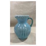 vintage Northwood Blue Swirl Glass Pitcher