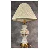 Antique Hand-Painted Floral Bristol White Glass