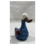 Burnished Blue Glaze Duck Goose Bird Art Pottery
