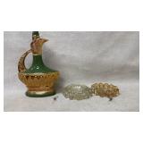 James B. Beam Green-Gold Decanter W/ Glassware Set