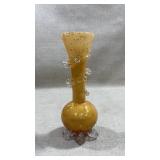 vintage art glass vase is a 'goose neck' style