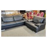Modern Retro Black and Chrome Sofa /Lounge Chair