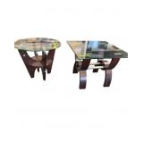 2 Glass Top Side Tables