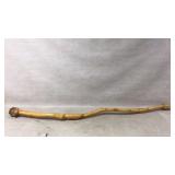 Carved Wooden Walking Stick with Unique End Detail