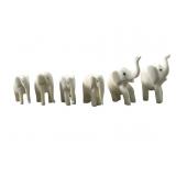 (6) Antique Hand Carved Ivory Elephants