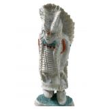 Zuni Carved Antler Native Chief Sculpture