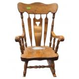 vintage S Bent & Bros maple wood rocking chair
