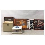 Vintage Vinyl Records and Case