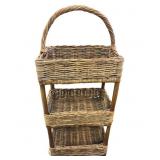 Wicker 3 Tier Storage Basket Tower