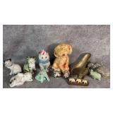 Assorted Vintage Figurines, Porcelain Cats,