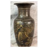 Antique Japanese Bronze Meiji Period Vase with