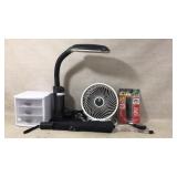 Adjustable Desk Lamp,Travel Alarm,Desk Fan