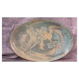 Handmade Ceramic Serving Platter with Embossed