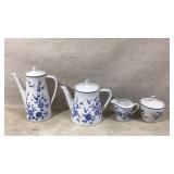 Bareuther Bavaria Blue Floral Porcelain Coffee Set