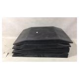 Four Heavy-Duty Black Rubber Wheel Chocks