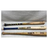 Group of wooden baseball bats