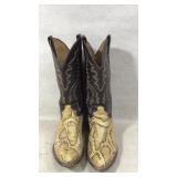 Cowboy Boots With Snakeskin and Leather Uppers
