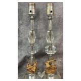 (2) Vintage Hand-cut Abbey Star Crystal Table